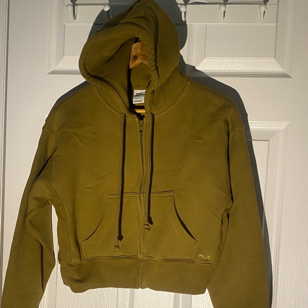 TNA Olive Zip-Up Hoodie Jacket